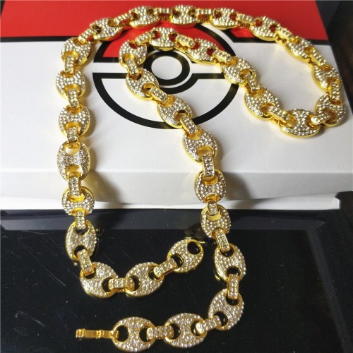 Hot-selling Pig Nose Coffee Shop 8-shaped Hiphop Cuban Chain Necklace, LINKHIPHOP Cultural Hiphop Jewelry