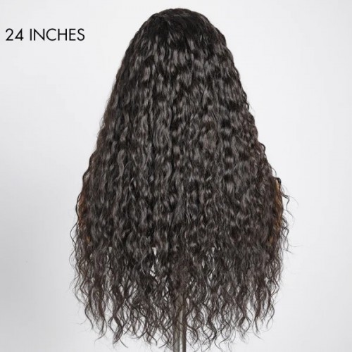 Water Wave 13x4 Frontal HD Lace Free Part Long Wig 100% Human Hair
