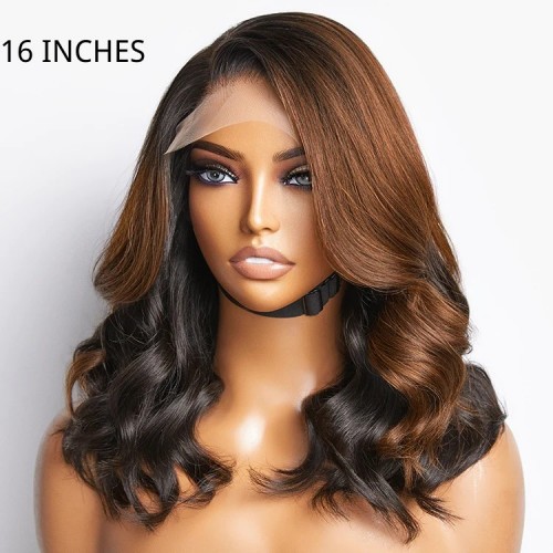 Trendy Brown With Black Peekaboo Loose Wave Glueless 5x5 Closure Lace Wig