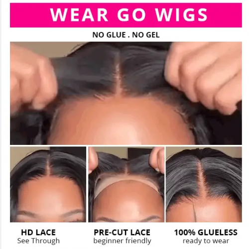 Pre Cut HD Lace Frontal Wigs Straight Hair Wear & Go Glueless Front Wigs Beginner Friendly