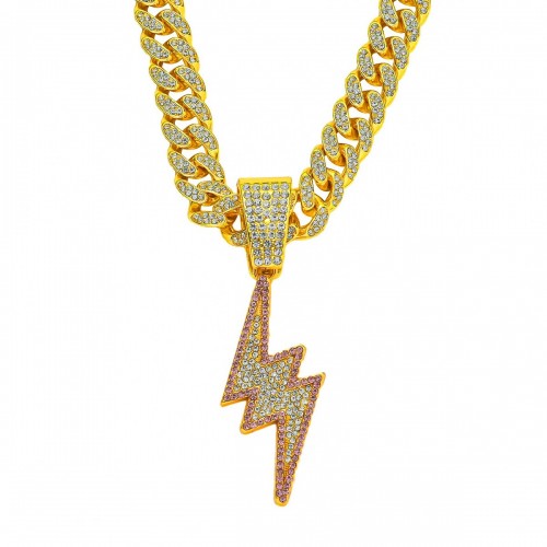 Gold (lightning) - with 50cm Cuban chain