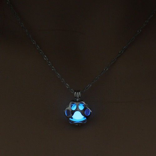 European and American Hot-Selling Luminous Cage Necklace with Hollow Cat Claw DIY Pendant Love Accessories for Halloween