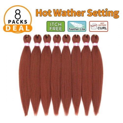 Gogoodhair Easy (12-20 Inch 350#) Pre-Stretched Synthetic Braiding Hair, 8 packs Crochet Braids Hair Extension