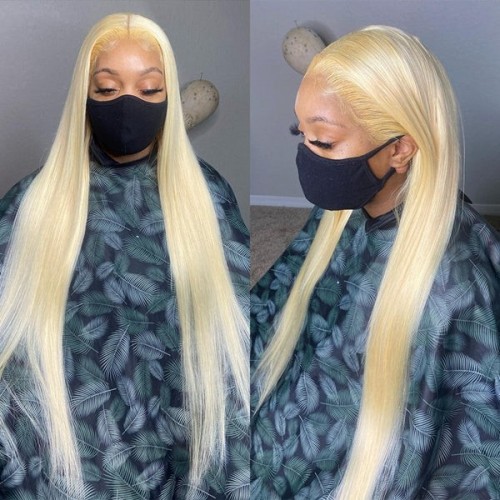 Glueless 40 Inch 613 Blonde Long Wigs 13x4 HD Transparent Lace Front Wigs Straight Lace Frontal Human Hair Wigs