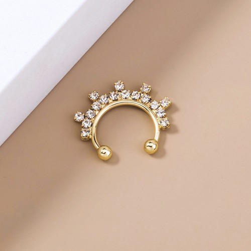 European and American Cross-Border Jewelry 2024 New Zircon Nose Clip Faux Nose Ring Piercing Accessory: Stylish Micro Inlaid Diamond Personalized Nose Jewelry