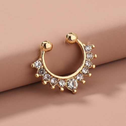 European and American Cross-Border Trendy Hot-Selling Accessory: Personalized Fashion Multi-Color Diamond Nose Ring, Piercing Nose Stud for Women