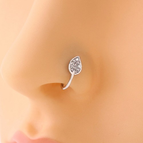 European and American Copper Inlaid Zircon U-Shaped Nose Clip Ear Bone Clip: Non-Piercing Pain Relief Piercing Nose Ring, Cross-Border Hot-Selling Accessory Wholesale