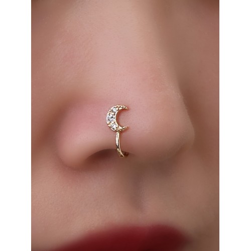 Gold-Moon Nose Ring