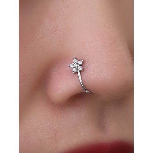 European and American Straight Bar Multi-Color Stainless Steel Pentagram Unique Exaggerated Nose Stud, Nose Ring, Piercing Accessory Wholesale, Lip Stud, Eyebrow Stud
