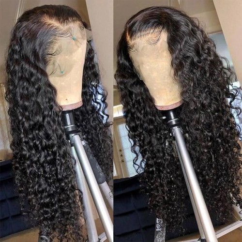 13x4 HD Deep Wave Lace Front Human Hair Wig, 250 Density, 30 Inch