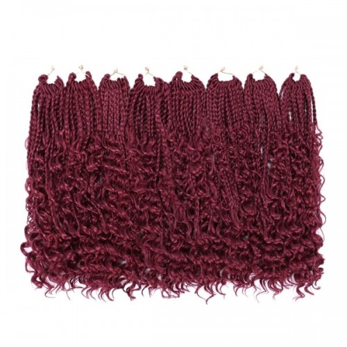 Hannahjanay 8 Packs 12" Goddess Box Braids Synthetic Crochet Extensions, 9 Colors