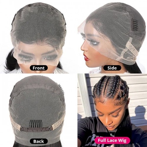 Glueless Curly Human Hair Wigs Full Lace Wig For Braiding Pre Plucked HD Lace Wigs