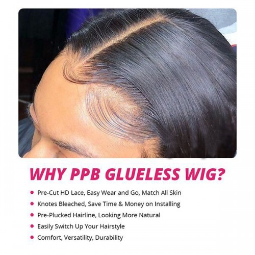 Pre-Plucked 5x5 Deep Wave HD Glueless PPB Wear Go Human Hair Wigs Pre-Cut Bleached Knots Lace Wigs