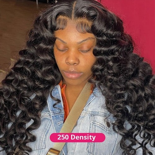 Glueless Loose Deep Wave Wigs 13x4 13x6 HD Transparent Lace Front Human Hair Wigs