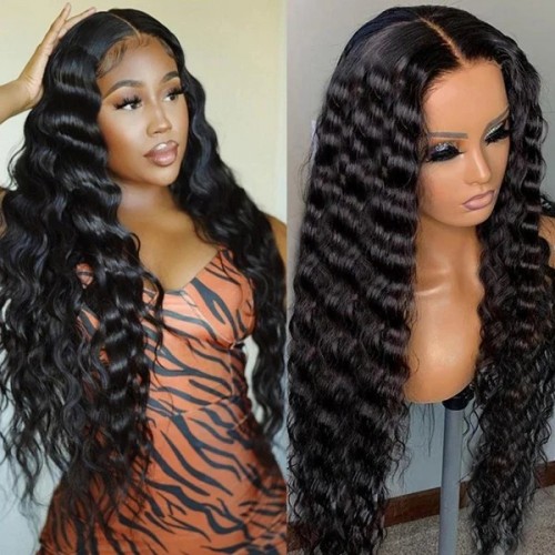 13x4 Lace Front Loose Deep Wave Human Hair Wig, 180-250% Density