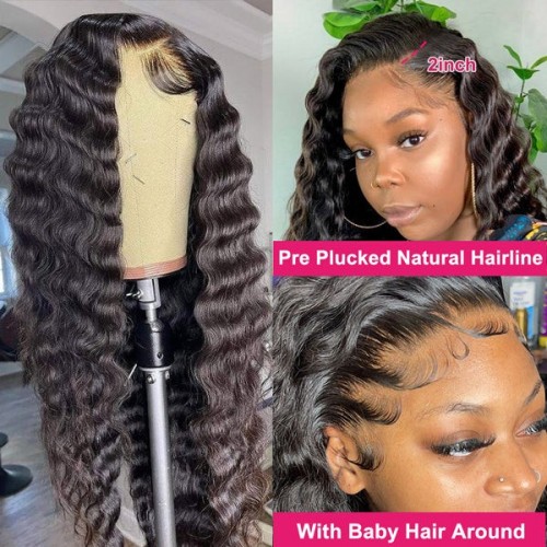 13x4 30 Inch Loose Deep Wave Real Human Hair Lace Front Wig