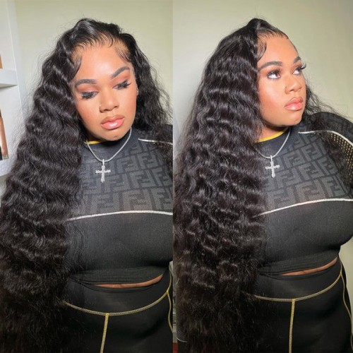 13x4 30 Inch Loose Deep Wave Real Human Hair Lace Front Wig
