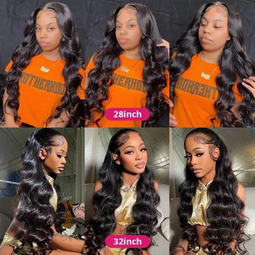 13x4 Undetectable HD Lace Front Loose Deep Wave Glueless Human Hair Wig
