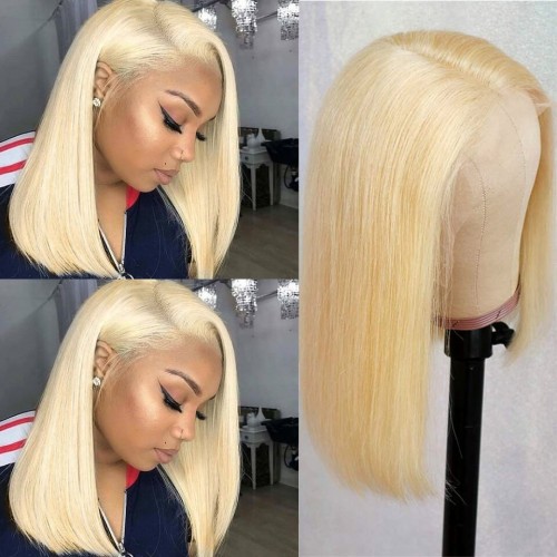 Short Blonde Bob  13×4 13×6 Wig 613 Blonde Straight Wig 150% Density