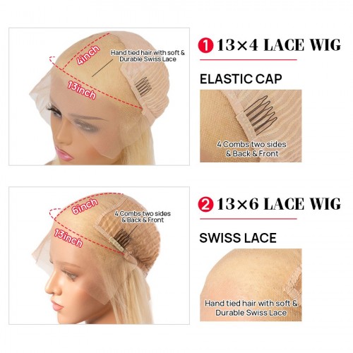 Achieve the perfect short blonde bob with this 150% density 613 blonde straight wig, available in both 13x4 and 13x6 sizes