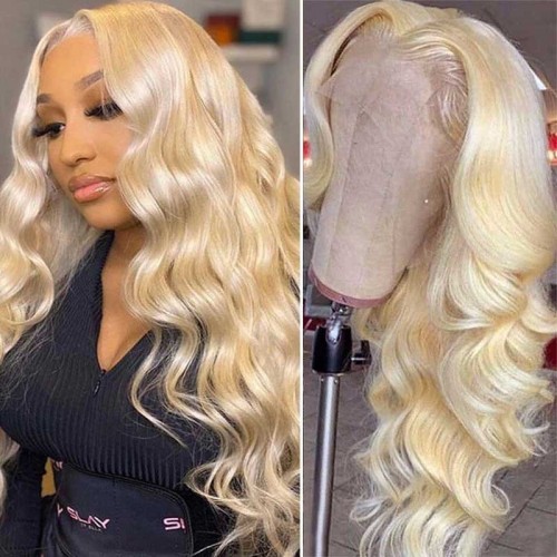 613 Blonde Brazilian Human Hair with 13x6 Lace Front Wig and Lace Frontal