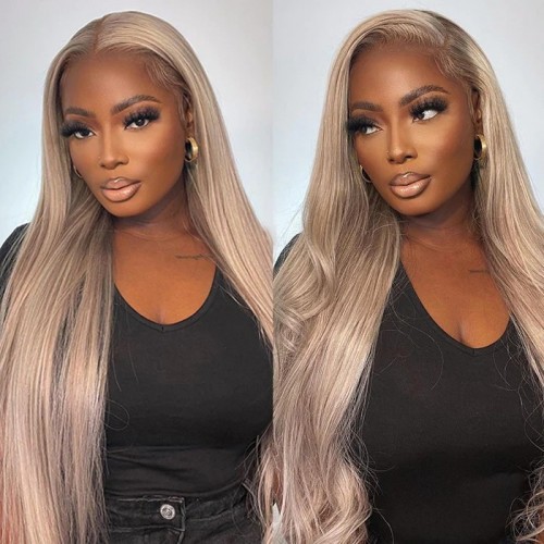 #P18/613 Highlight Blonde HD Lace Front Human Hair Wigs Body Wave /Straight Hair Wig For Women