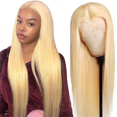 613 Barbie Honey Blonde T-Part HD Transparent 13x4 Lace Wig Human Hair wigs For Women 220% Density With Baby Hair