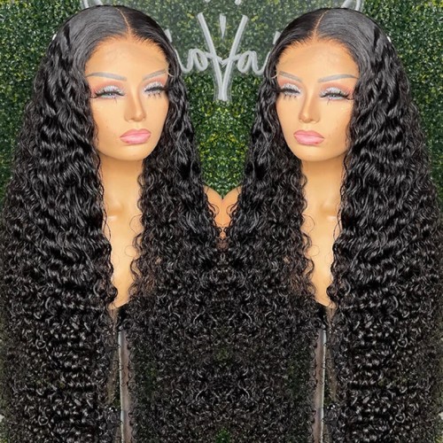 HUOKONG HAIR STUNNING WET LOOK 13X4 LACE FRONT WIG - WATER WAVE STYLE, LOW MAINTENANCE