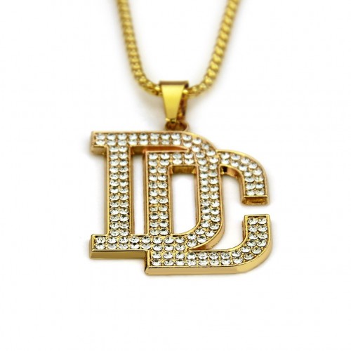 Explosive Accessories Amazon eBay Explosive Hip-hop HIP HOP Full Diamond DC Letter Pendant Necklace