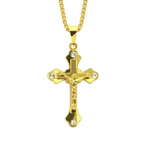 Hot-selling Cross Pendant Necklace with Hip-Hop Style on Amazon and AliExpress
