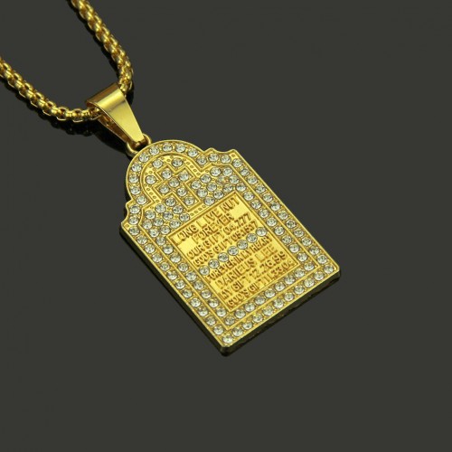 Factory-Direct Fashionable Cross Pendant Necklace with Diamond Inlay - Long Men's Necklace Accessory