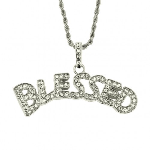 Hip-Hop European and American Exaggerated Men's Necklace: Rhinestone Personalized Letter Pendant, Streetwear Statement Accessory