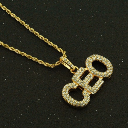 European and American Bestselling Jewelry: Personalized Rhinestone CEO Letter Pendant, HIPHOP Streetwear Necklace, One-Piece Delivery