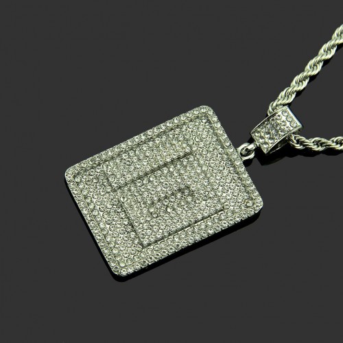HIPHOP European and American Hip-Hop Jewelry for Men: Simple and Stylish Rhinestone Number 10 Pendant, Fashionable Clothing Accessory