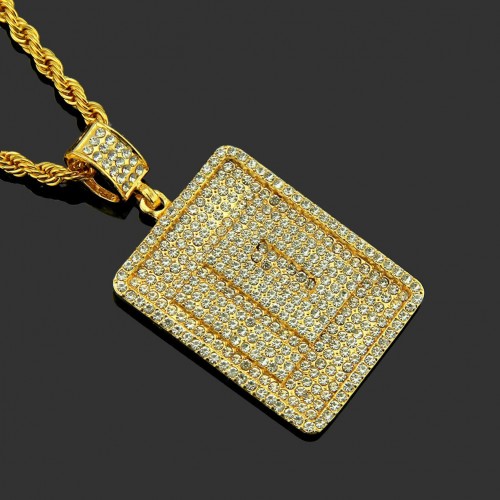 HIPHOP European and American Hip-Hop Jewelry for Men: Simple and Stylish Rhinestone Number 10 Pendant, Fashionable Clothing Accessory