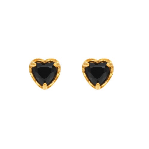 European and American Fashionable Fresh and Simple Versatile Earrings for Women, Niche Light Luxury Stainless Steel 18K Gold-Plated Heart-Shaped Zircon Ear Studs