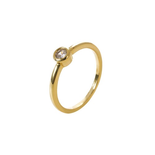 Gold One-Size-Fits-All Ring: Simple, Versatile, and Exquisite Zircon Ring for Women - Fresh Accessories