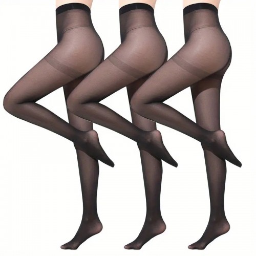 3 Pack Ultra Thin Sheer Tights, Sexy High Waist Slim Footed Pantyhose, Women&#039;s Stockings & Hosiery