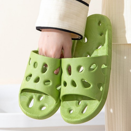 Summer Thick-Soled Bathroom Slippers Men&#039;s Leakproof Non-Slip Wear-Resistant Cool Slippers Bathing Couples Home Lotus Root Shoes Cool Tuo Women