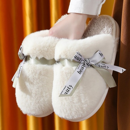 Cute Mushroom Cotton Slippers with Thick Soles for Autumn and Winter, Wholesale Women&#039;s Indoor Anti-Slip Couple Parent-Child Home EVA Furry Slippers