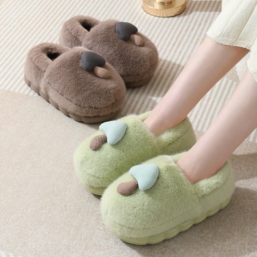 New Winter Style Cute Mushroom Wholesale Couple Thickened Indoor Snow Boots Home Furry Cotton Shoes for Women