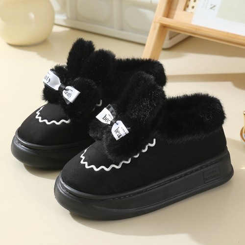 Autumn and Winter New Style Snow Boots for Outdoor Wear with Added Fluff for Warmth, Thick Bottom and Furry Couple Cotton Shoes Wholesale