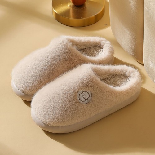 Women&#039;s Autumn and Winter Cotton Slippers with Furry Plush for Home, Couple Warm Thickened Indoor Leisure Cotton Shoes for Winter Wholesale