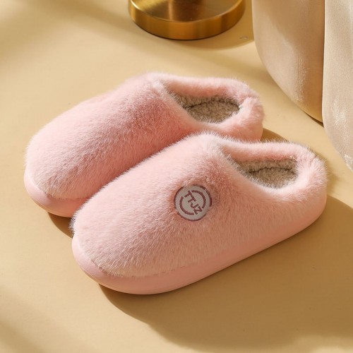 Women&#039;s Autumn and Winter Cotton Slippers with Furry Plush for Home, Couple Warm Thickened Indoor Leisure Cotton Shoes for Winter Wholesale