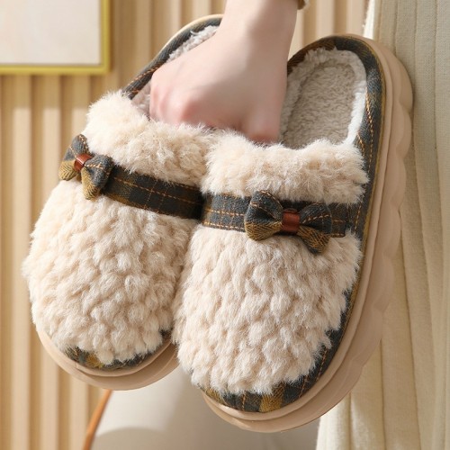 EVA Cotton Slippers for Women in Winter, Autumn and Winter Home Warmth for Couples, New Style Thick-Soled Furry Slippers Wholesale