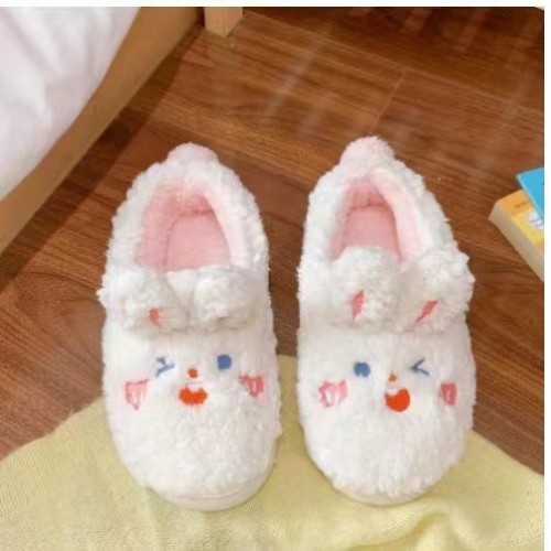 New Winter Style Cotton Slippers for Women with Added Fluff, Heels, Indoor Warmth, Couple Postpartum Cotton Shoes Wholesale