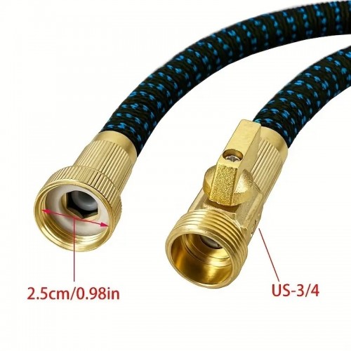 1pc 3/4 Inch Full Copper Connector, Connector Garden Hose, Expandable Retractable Hose Set, Lightweight No Twist, Suitable For Yard Watering Clear