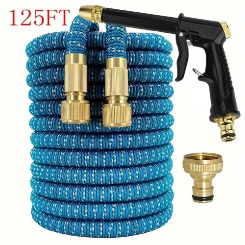 1 Roll, New Retractable Water Hose Car Wash Flowers Magic Hose Magic Water Hose Home Car Wash Garden Hose 3 Times Retractable Spray Gun 17FT、25FT、50FT、75FT、100FT、125FT