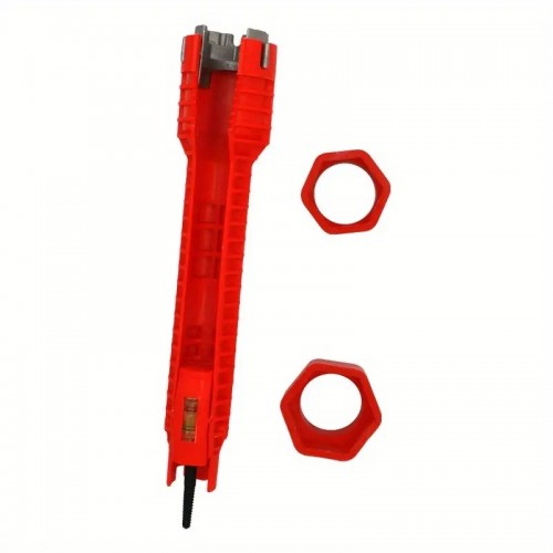 Faucet Sink Installation Tool, Multifunctional Wrench Heavy Duty Aluminum Plastic Sinks Plumbing Tool Red Portable For RV Toilet