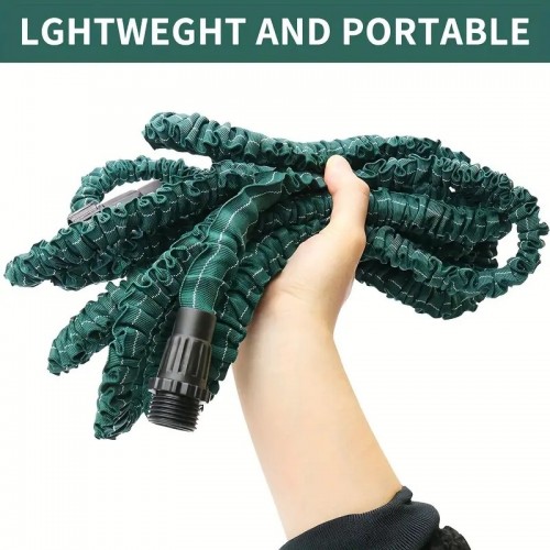 1 Roll, Expandable Garden Hose 100ft Flexible Water Hose 50ft With 7 Pattern Spray Nozzle 3/4"&1/2"Connectors, Retractable Latex Core Kink Free Lightweight Expanding Hose